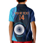 Custom India Cricket Kid Polo Shirt 2024 World Cup Go Men in Blue