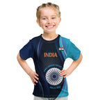 Custom India Cricket Kid T Shirt 2024 World Cup Go Men in Blue