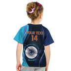 Custom India Cricket Kid T Shirt 2024 World Cup Go Men in Blue