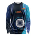 Custom India Cricket Long Sleeve Shirt 2024 World Cup Go Men in Blue