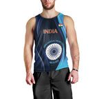 Custom India Cricket Men Tank Top 2024 World Cup Go Men in Blue