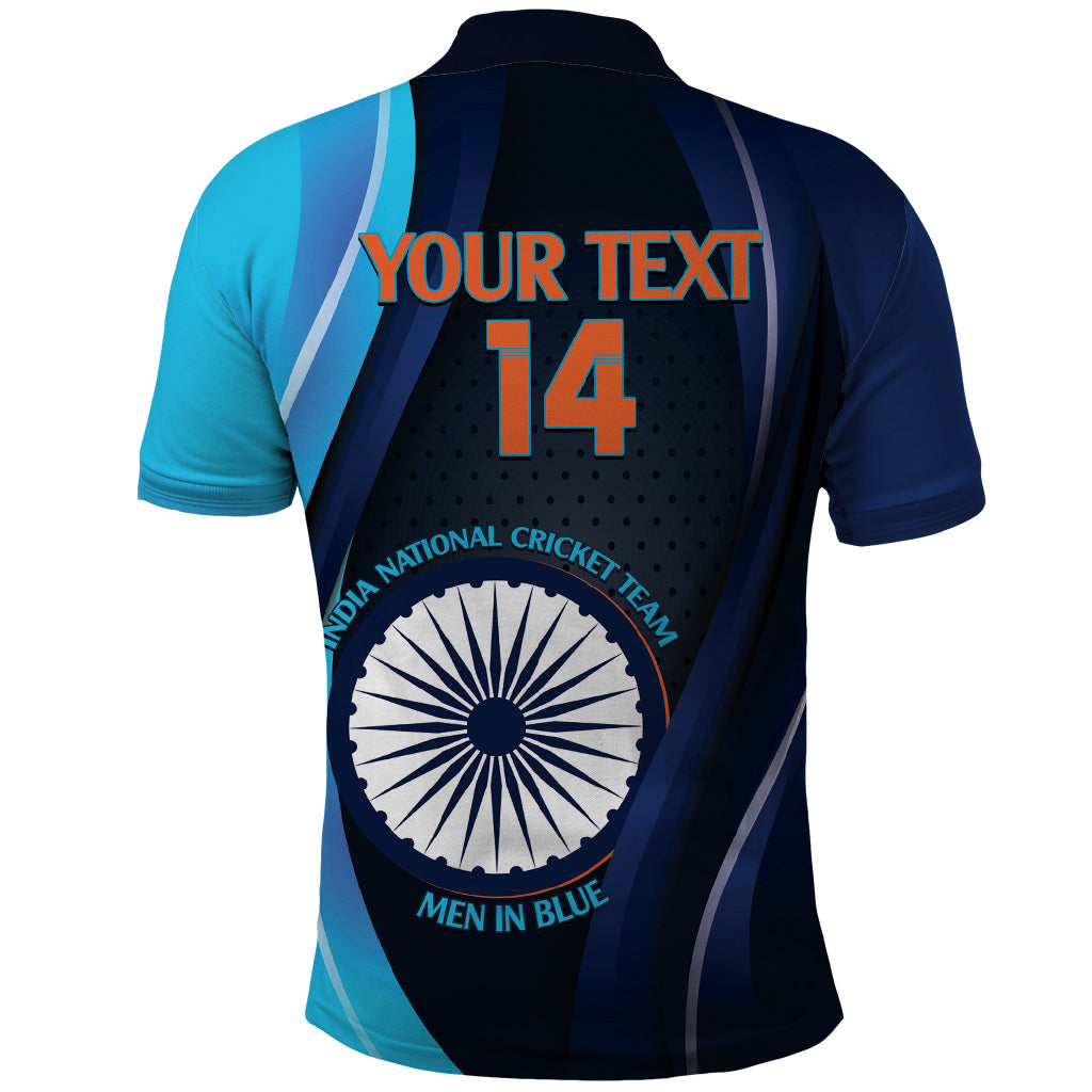 Custom India Cricket Polo Shirt 2024 World Cup Go Men in Blue