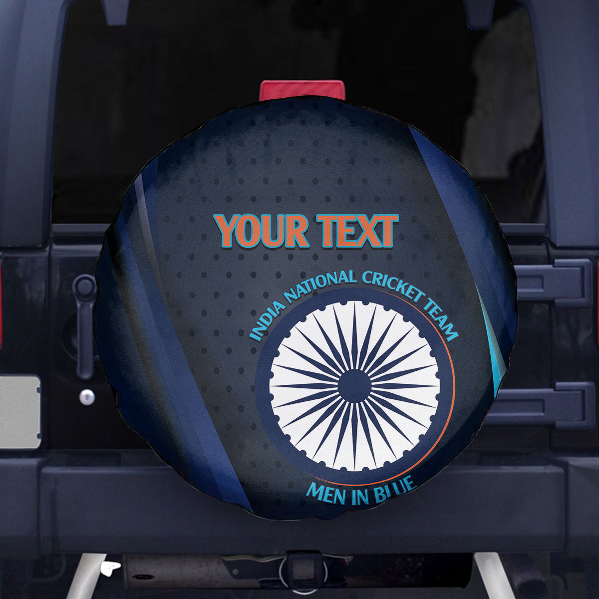 Custom India Cricket Spare Tire Cover 2024 World Cup Go Men in Blue