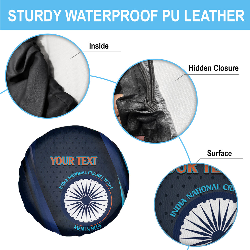 Custom India Cricket Spare Tire Cover 2024 World Cup Go Men in Blue