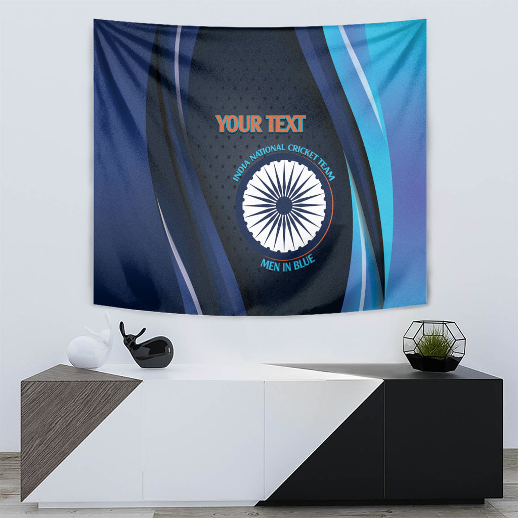 Custom India Cricket Tapestry 2024 World Cup Go Men in Blue