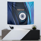 Custom India Cricket Tapestry 2024 World Cup Go Men in Blue