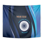 Custom India Cricket Tapestry 2024 World Cup Go Men in Blue