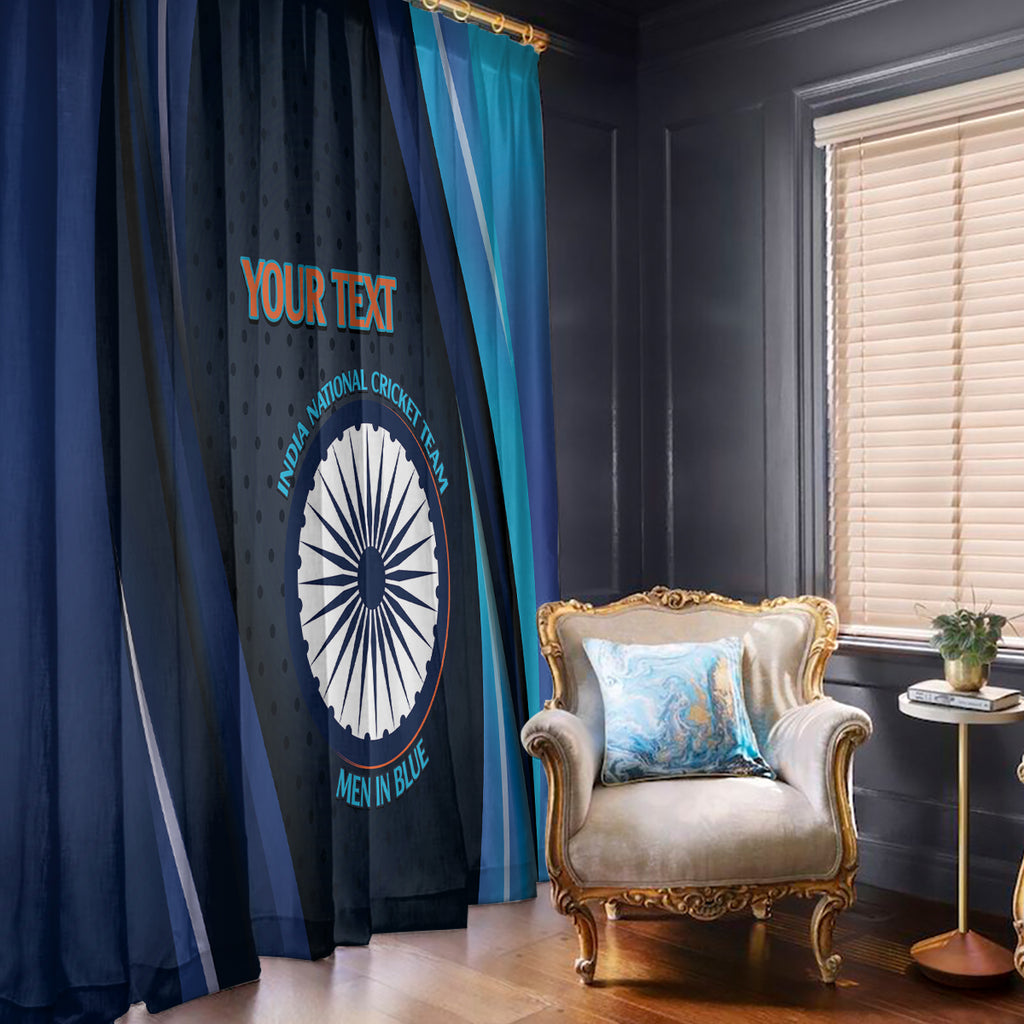 Custom India Cricket Window Curtain 2024 World Cup Go Men in Blue