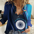 Custom India Cricket Women Casual Shirt 2024 World Cup Go Men in Blue
