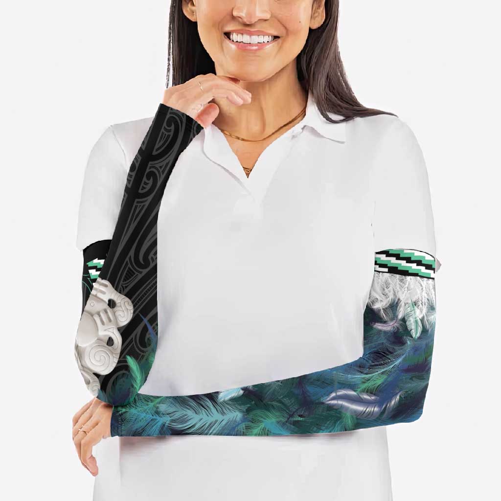 Aotearoa Korowai Motif Arm Sleeves Hei Tiki Poutama Maori Pattern - Aussie Hoodie