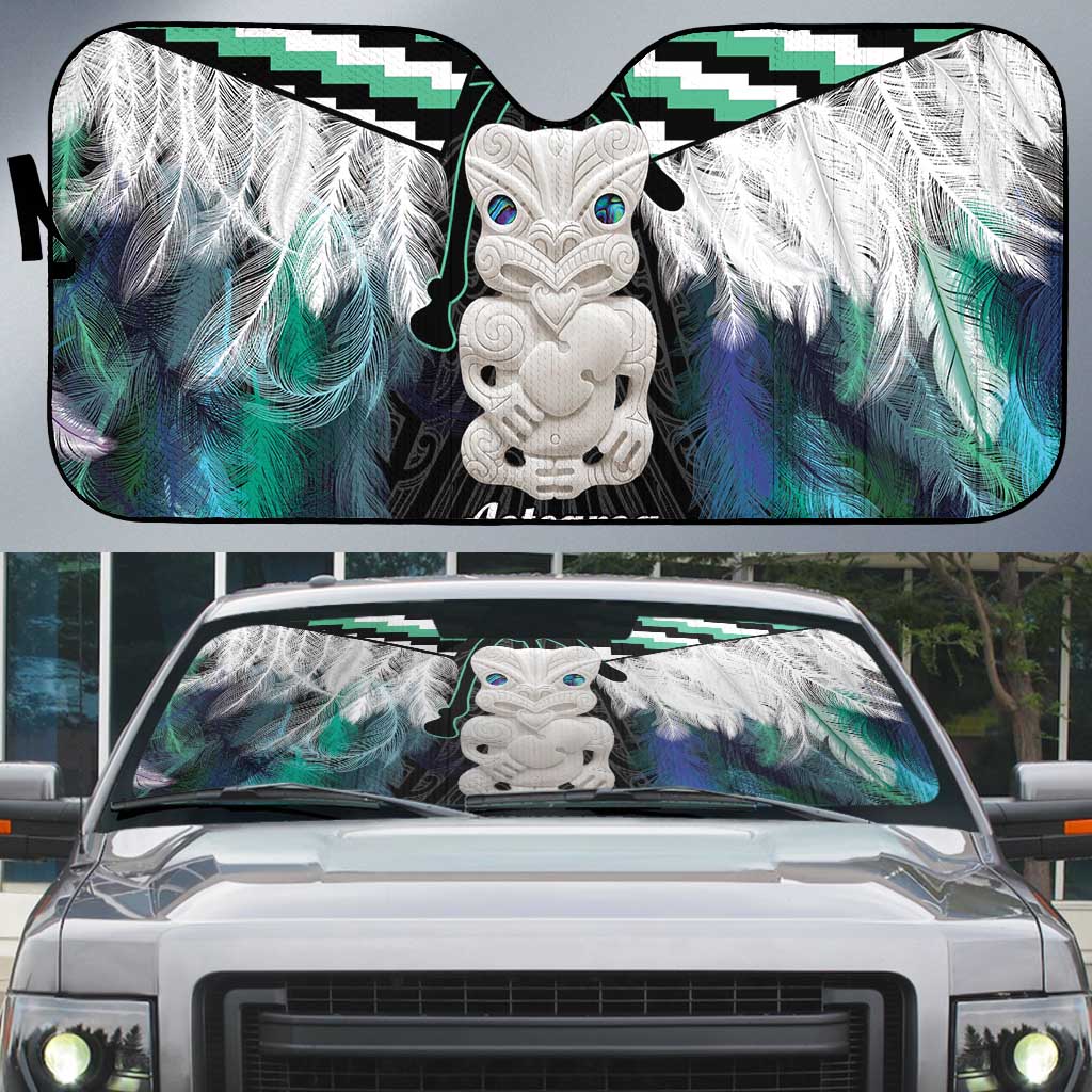 Aotearoa Korowai Motif Auto Sun Shade Hei Tiki Poutama Maori Pattern - Aussie Hoodie