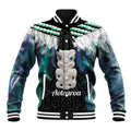 Aotearoa Korowai Motif Baseball Jacket Hei Tiki Poutama Maori Pattern