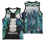 Aotearoa Korowai Motif Basketball Jersey Hei Tiki Poutama Maori Pattern - Aussie Hoodie