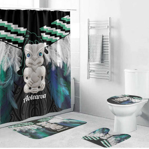 Aotearoa Korowai Motif Bathroom Set Hei Tiki Poutama Maori Pattern - Aussie Hoodie
