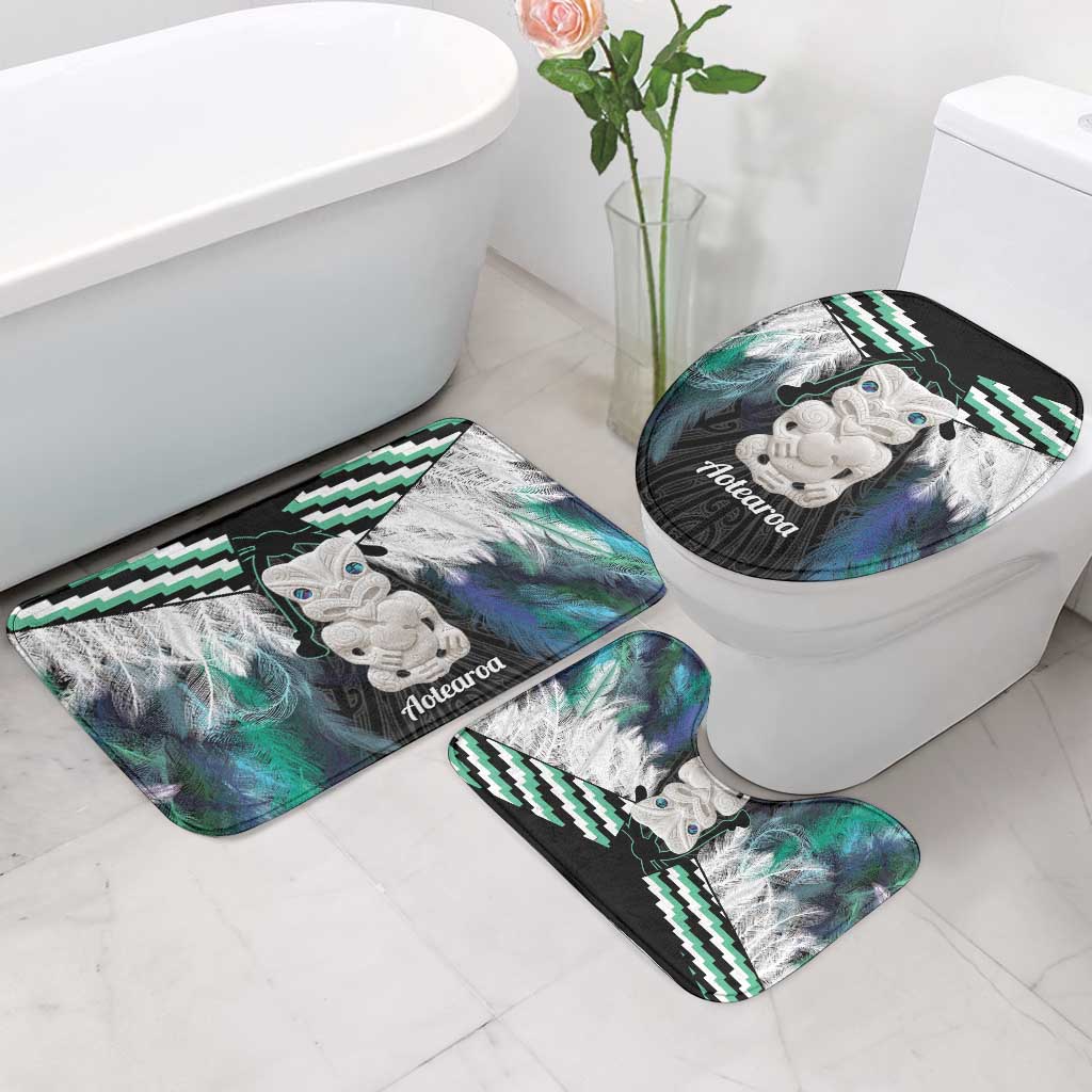 Aotearoa Korowai Motif Bathroom Set Hei Tiki Poutama Maori Pattern - Aussie Hoodie