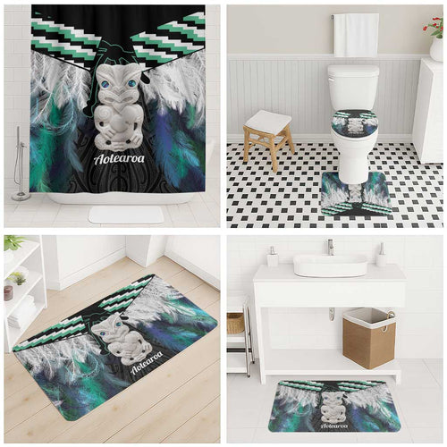 Aotearoa Korowai Motif Bathroom Set Hei Tiki Poutama Maori Pattern - Aussie Hoodie