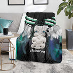 Aotearoa Korowai Motif Blanket Hei Tiki Poutama Maori Pattern