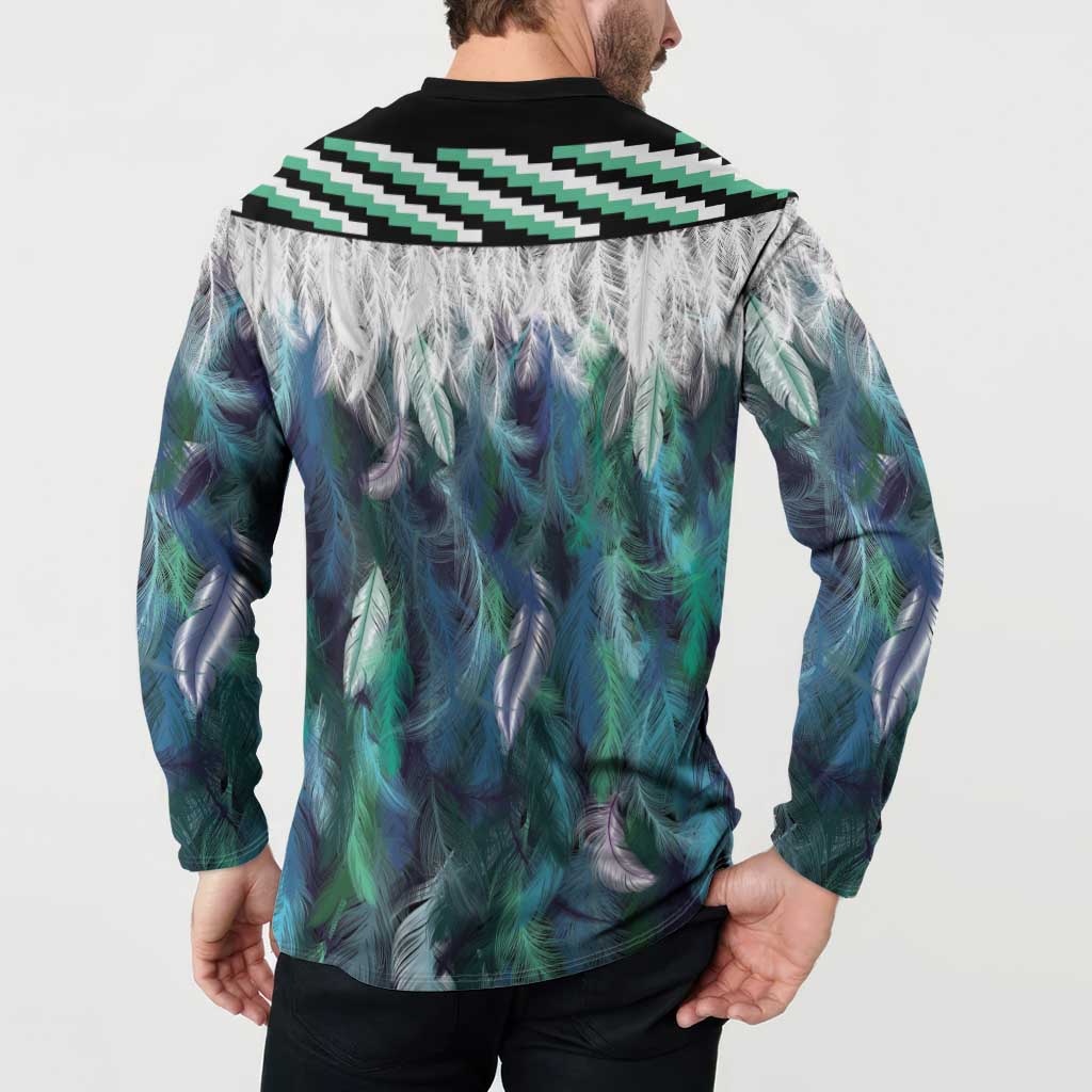 Aotearoa Korowai Motif Button Sweatshirt Hei Tiki Poutama Maori Pattern