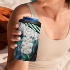 Aotearoa Korowai Motif 4 in 1 Can Cooler Tumbler Hei Tiki Poutama Maori Pattern