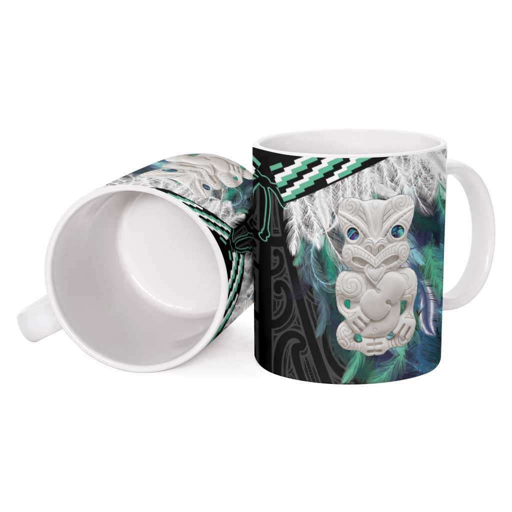 Aotearoa Korowai Motif Ceramic Mug Hei Tiki Poutama Maori Pattern - Aussie Hoodie