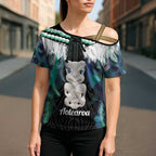 Aotearoa Korowai Motif Cross Shoulder Shirt Hei Tiki Poutama Maori Pattern - Aussie Hoodie