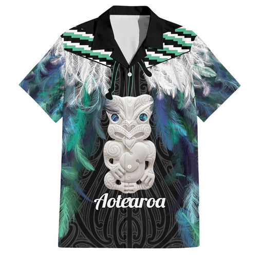 Aotearoa Korowai Motif Family Matching Long Sleeve Bodycon Dress and Hawaiian Shirt Hei Tiki Poutama Maori Pattern