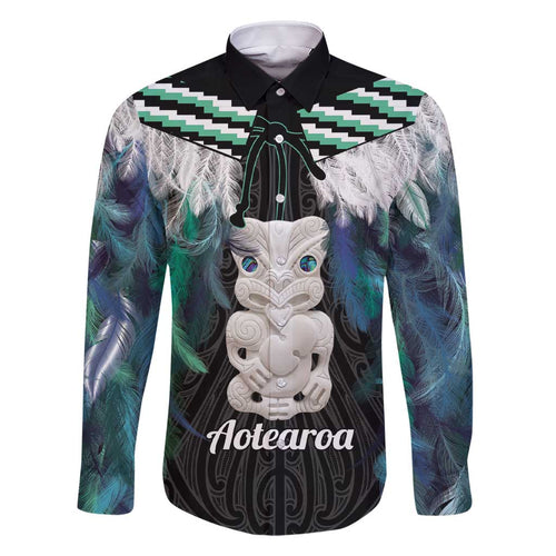 Aotearoa Korowai Motif Family Matching Short Sleeve Bodycon Dress and Hawaiian Shirt Hei Tiki Poutama Maori Pattern
