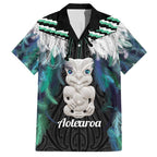 Aotearoa Korowai Motif Hawaiian Shirt Hei Tiki Poutama Maori Pattern