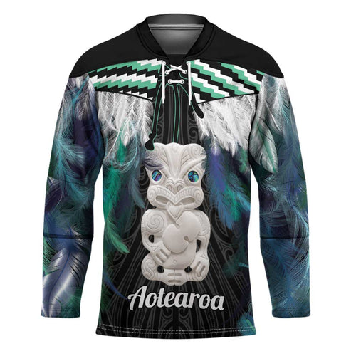 Aotearoa Korowai Motif Hockey Jersey Hei Tiki Poutama Maori Pattern - Aussie Hoodie