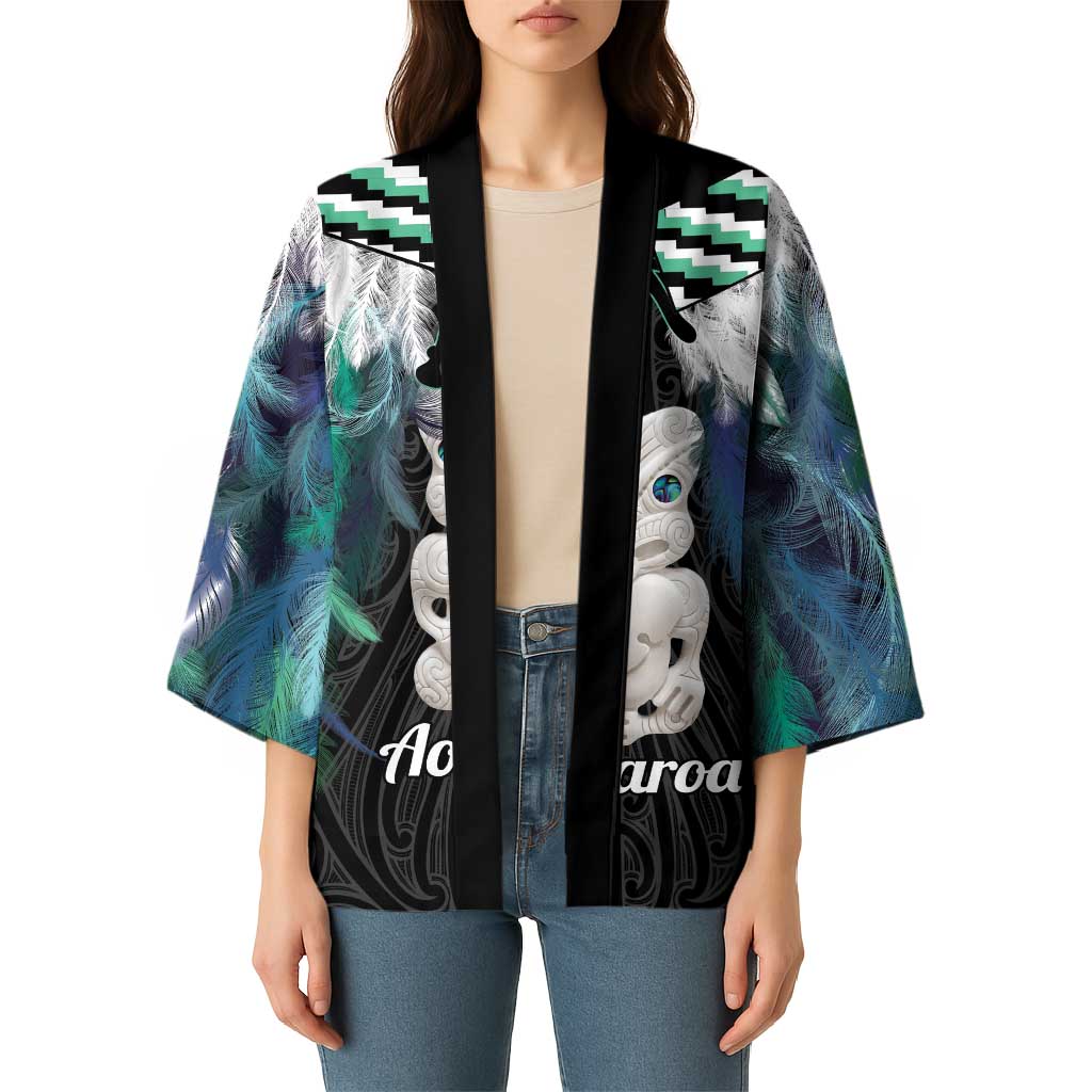 Aotearoa Korowai Motif Kimono Hei Tiki Poutama Maori Pattern - Aussie Hoodie