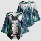 Aotearoa Korowai Motif Kimono Sleeve Blouse Hei Tiki Poutama Maori Pattern - Aussie Hoodie