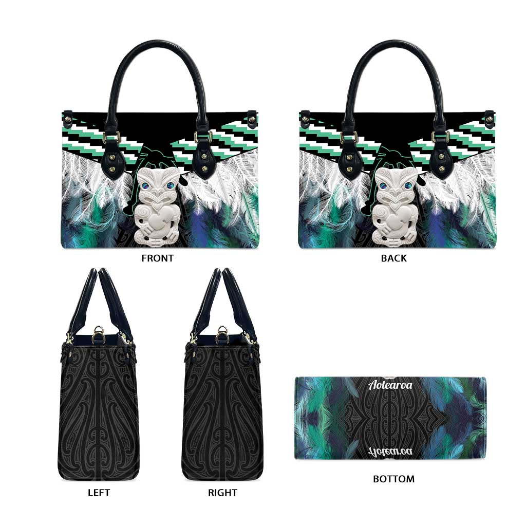 Aotearoa Korowai Motif Leather Bag Hei Tiki Poutama Maori Pattern - Aussie Hoodie