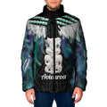 Aotearoa Korowai Motif Padded Jacket Hei Tiki Poutama Maori Pattern - Aussie Hoodie