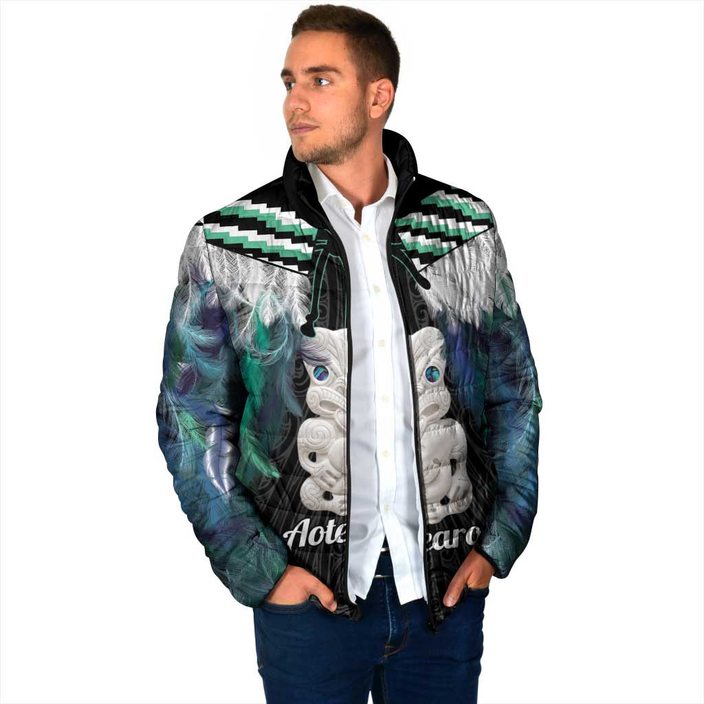 Aotearoa Korowai Motif Padded Jacket Hei Tiki Poutama Maori Pattern - Aussie Hoodie