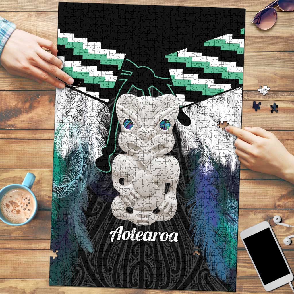 Aotearoa Korowai Motif Puzzle Hei Tiki Poutama Maori Pattern - Aussie Hoodie