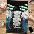 Aotearoa Korowai Motif Puzzle Hei Tiki Poutama Maori Pattern - Aussie Hoodie