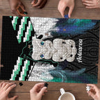Aotearoa Korowai Motif Puzzle Hei Tiki Poutama Maori Pattern - Aussie Hoodie