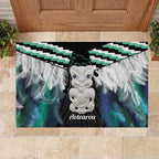 Aotearoa Korowai Motif Rubber Doormat Hei Tiki Poutama Maori Pattern