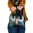 Aotearoa Korowai Motif Shoulder Handbag Hei Tiki Poutama Maori Pattern