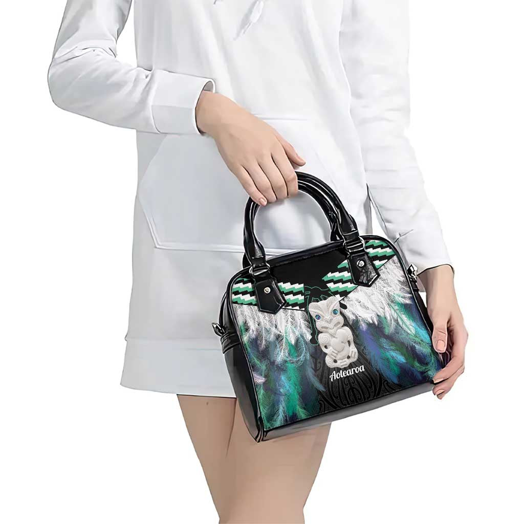 Aotearoa Korowai Motif Shoulder Handbag Hei Tiki Poutama Maori Pattern