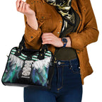 Aotearoa Korowai Motif Shoulder Handbag Hei Tiki Poutama Maori Pattern