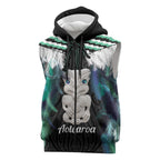 Aotearoa Korowai Motif Sleeveless Zip Hoodie Hei Tiki Poutama Maori Pattern LT14