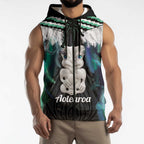 Aotearoa Korowai Motif Sleeveless Zip Hoodie Hei Tiki Poutama Maori Pattern LT14