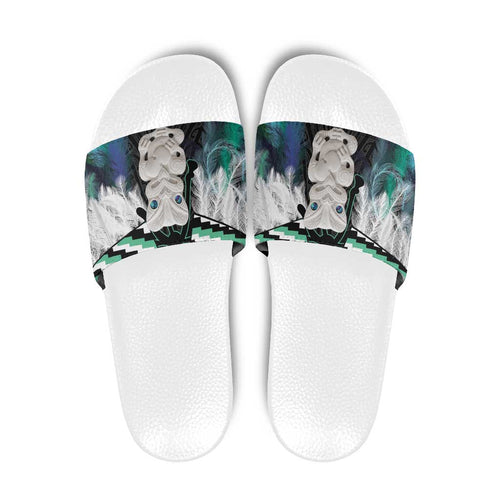 Aotearoa Korowai Motif Slide Sandals Hei Tiki Poutama Maori Pattern - Aussie Hoodie