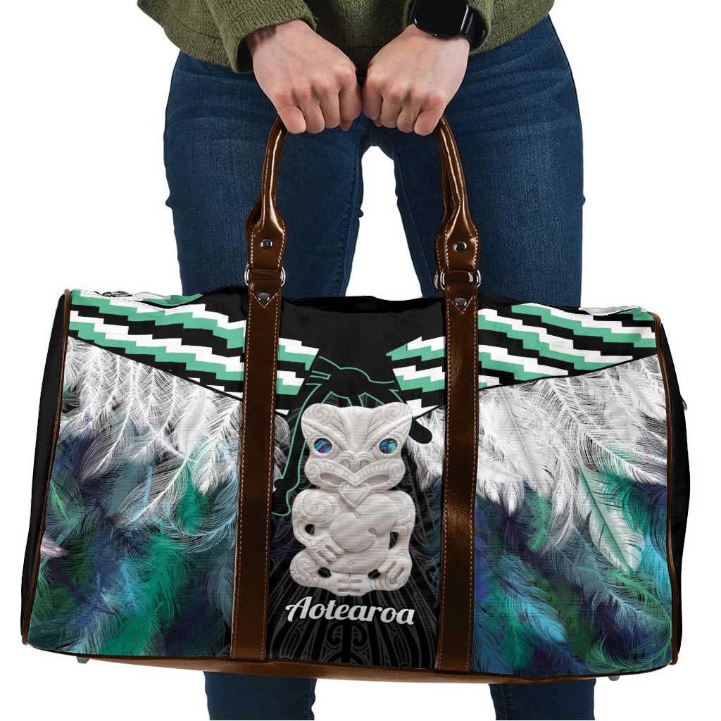 Aotearoa Korowai Motif Travel Bag Hei Tiki Poutama Maori Pattern - Aussie Hoodie