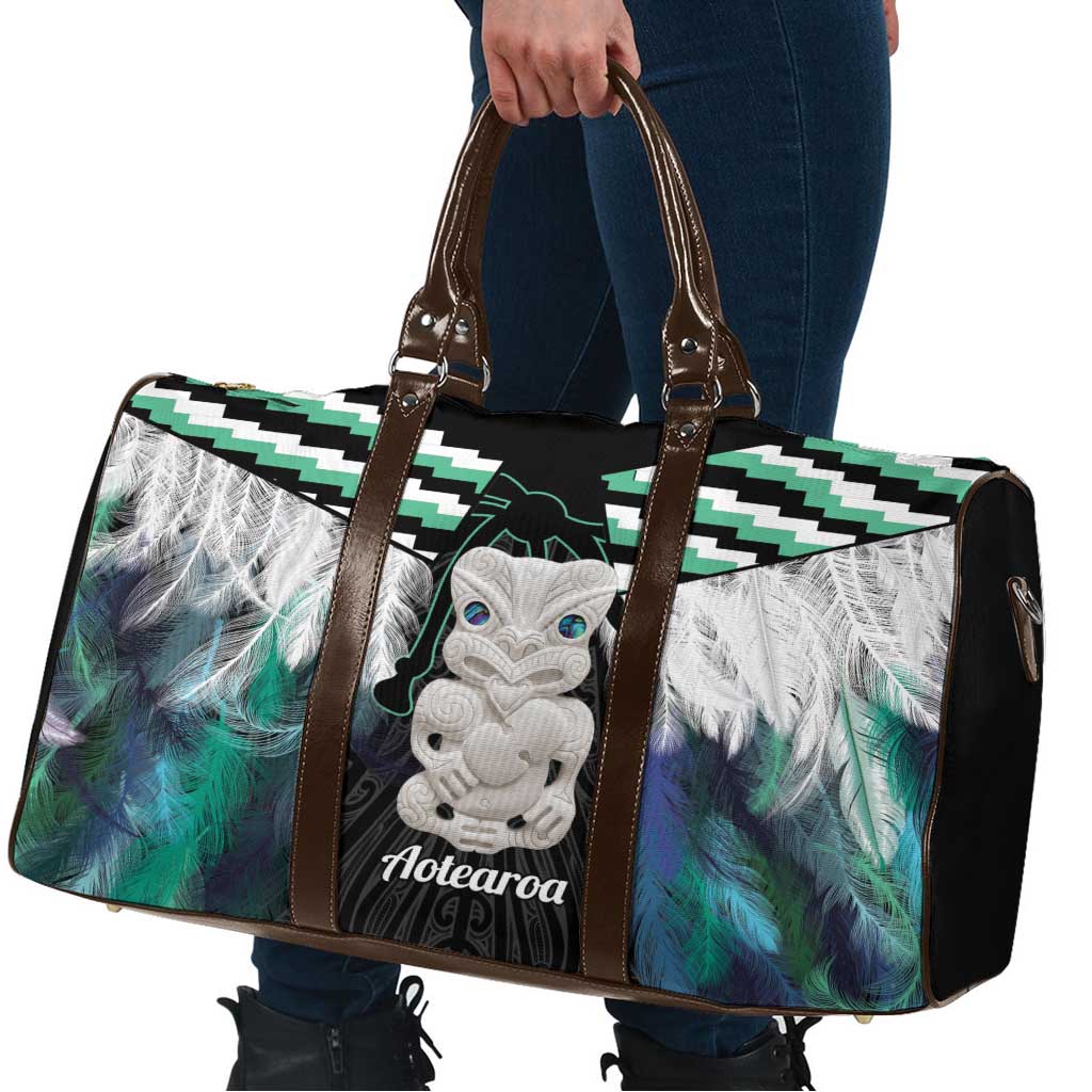 Aotearoa Korowai Motif Travel Bag Hei Tiki Poutama Maori Pattern - Aussie Hoodie