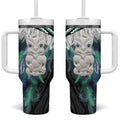 Aotearoa Korowai Motif Tumbler With Handle Hei Tiki Poutama Maori Pattern