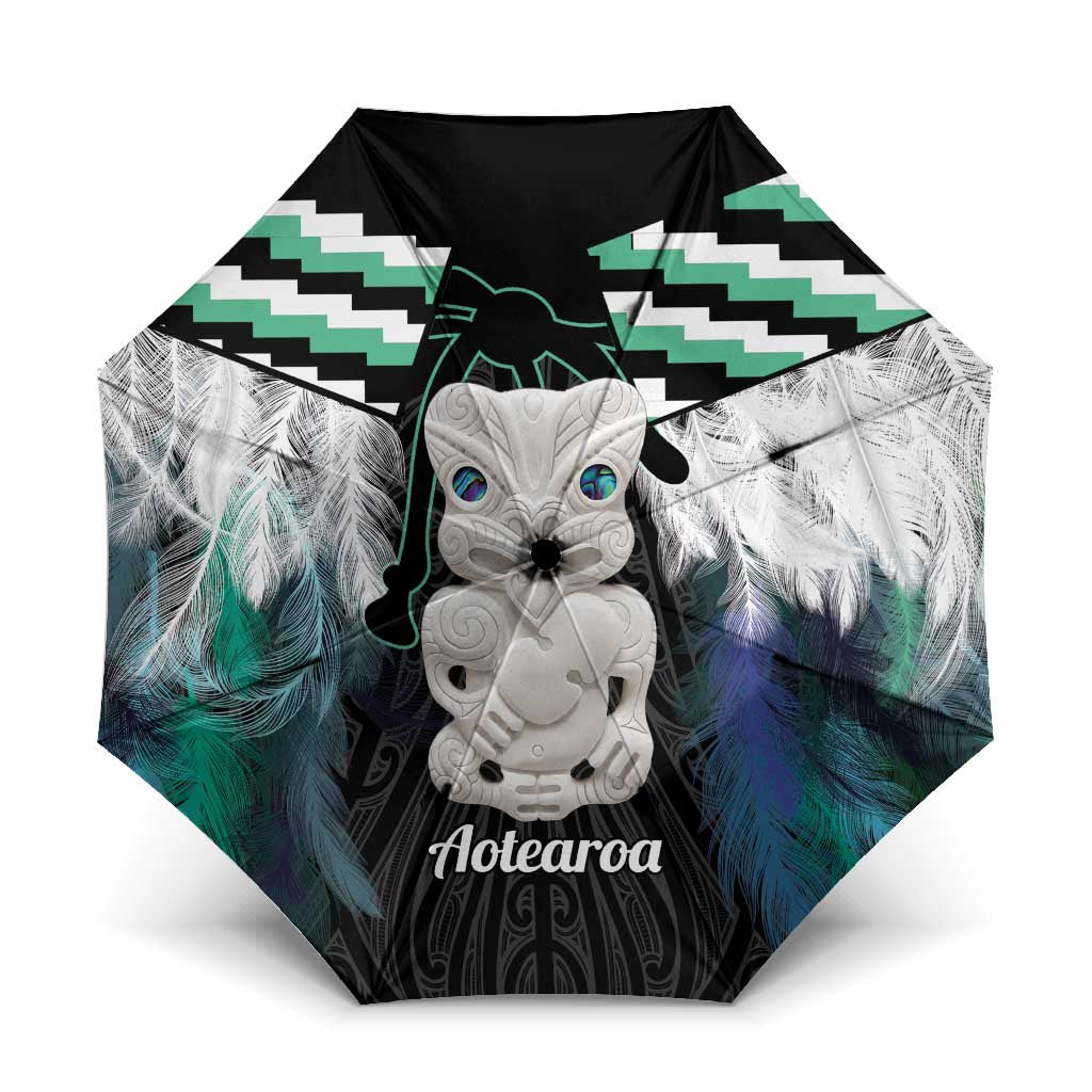 Aotearoa Korowai Motif Umbrella Hei Tiki Poutama Maori Pattern - Aussie Hoodie