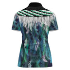 Aotearoa Korowai Motif Women Polo Shirt Hei Tiki Poutama Maori Pattern