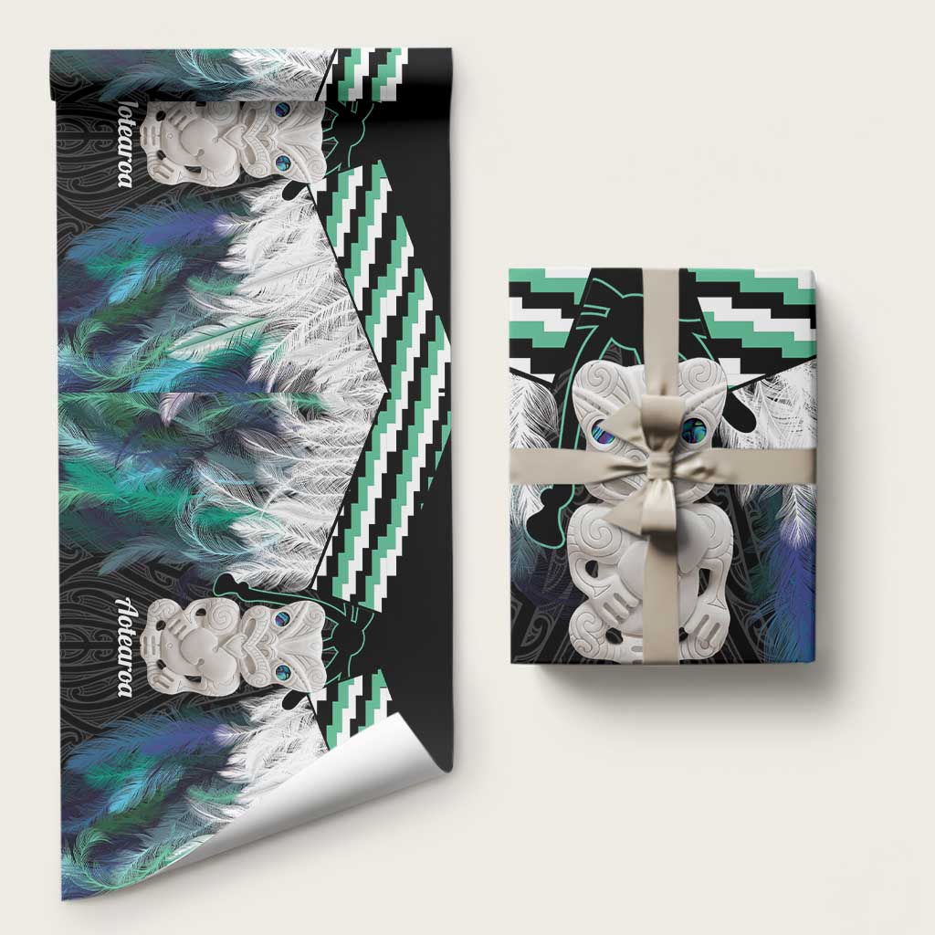 Aotearoa Korowai Motif Wrapping Paper Hei Tiki Poutama Maori Pattern - Aussie Hoodie